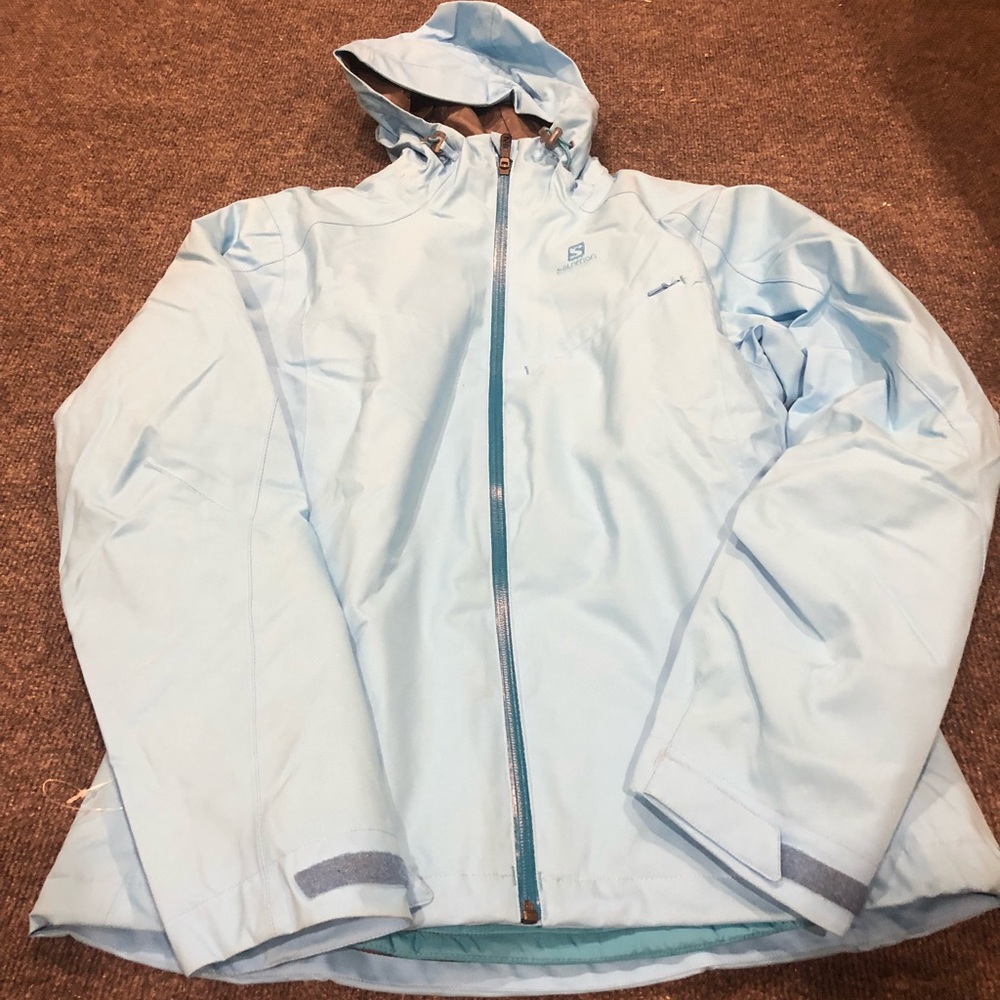 Light To Medium Blue Women's Hooded Ski Jacket